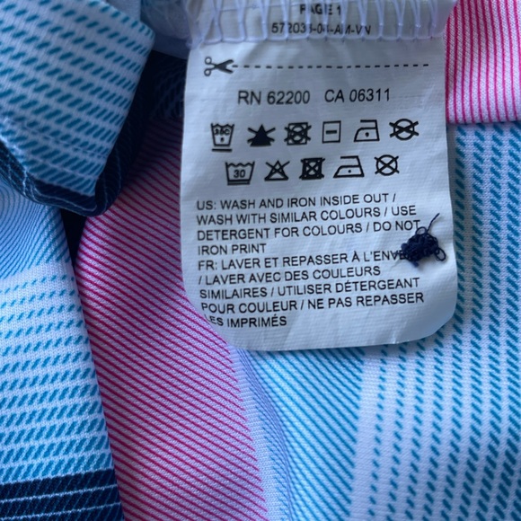 Puma Blue and Pink Striped Gradient Polo Size Medium MSP$50 - Picture 14 of 16